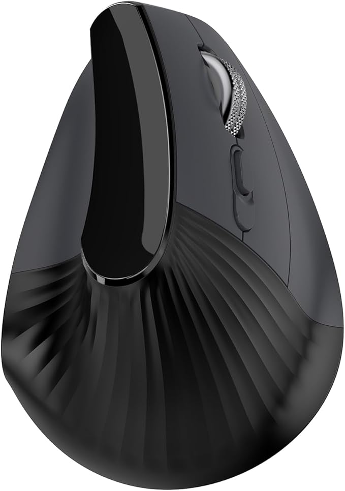 Ergonomic Vertical Mouse Wireless Bluetooth Ultra-Fast Scrolling 4800 DPI Rechargeable Ergo Mouse 2.4G Quiet Clicks 6 Buttons RGB Optical Mice 3 Multi-Device Connectivity for Mac Laptop - Black