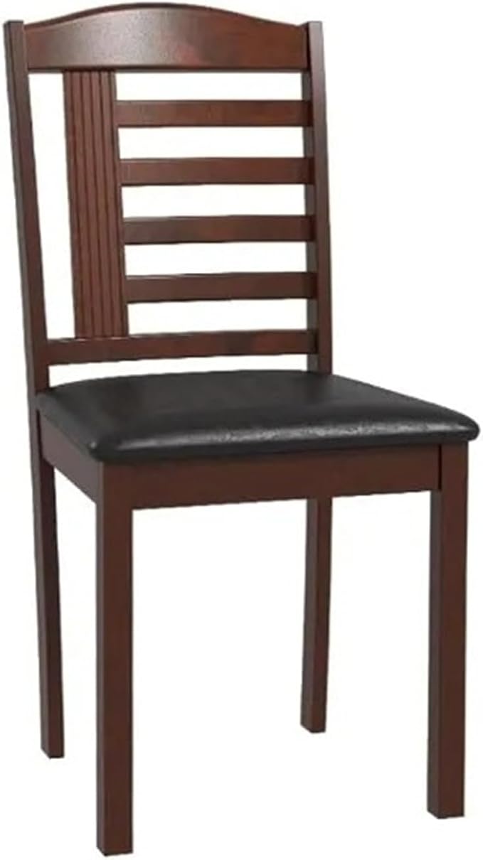 Adjustable Office Computer Chair with Armrest 1pcs Brown Black Dining Chairs with Leather Padded Seat and Rubber Wood Frame