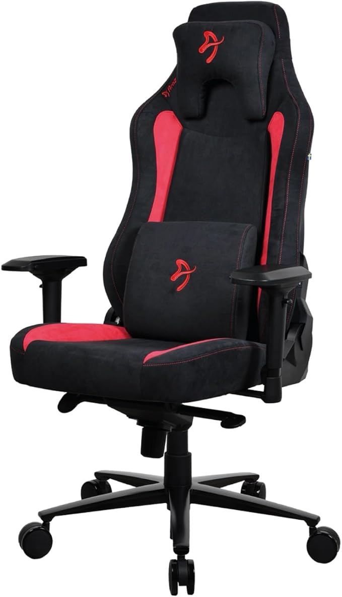 Arozzi Vernazza Gaming Chair - Super Soft Gaming Chairs for Adults Adjustable Height Large Spacious Seat &amp Backrest with Support Pillows - Swedish Design Home Office Computer Chairs Red