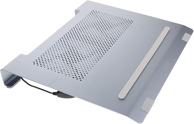 COHEALI Laptop Cooling Pad with Dual Quiet Fans Aluminum Ventilated Stand for Laptops Up to Ergonomic Height for Posture Support USB Powered Cooler with RGB Light Effects