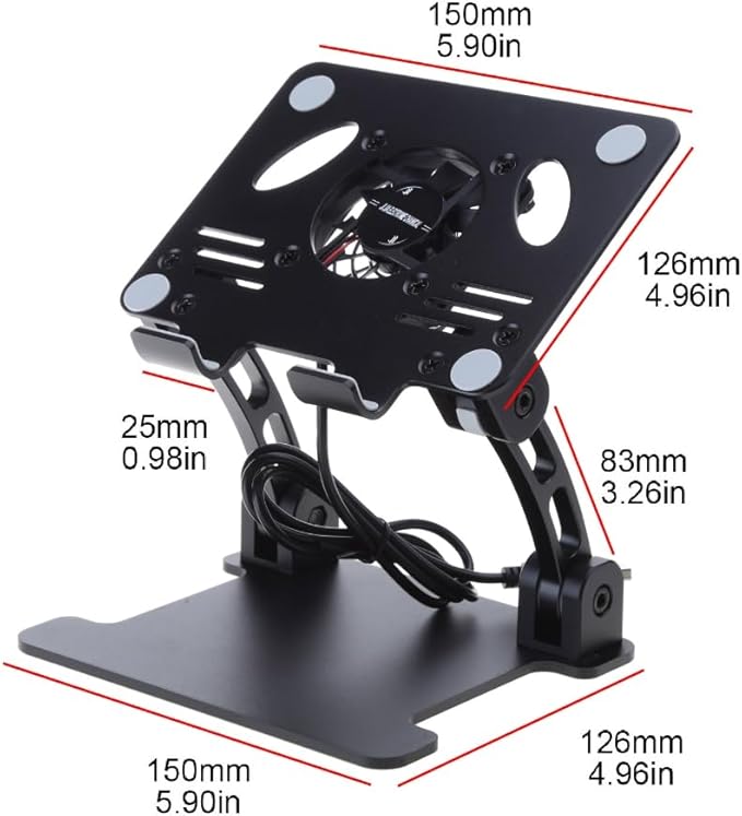 Adjustable Laptop Cooler Radiator Turbo Fan USB Stand Riser for Gaming Notebook