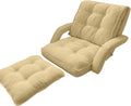 Floor Chair with Back Support Folding Sofa Chair with 5 Adjustable Position Padded Sleeper Bed Couch Recliner Floor Gaming Chair Gaming Floor Chairs for AdultsYellow
