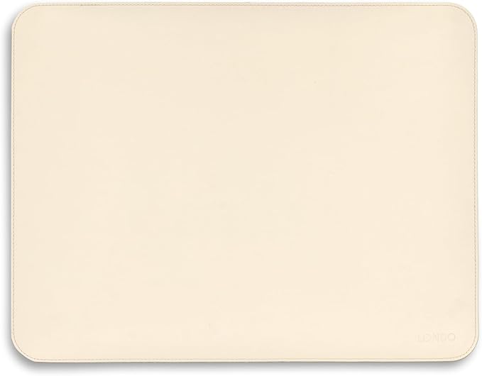 Londo PU Leather Mouse Pad – Desk Mat for Keyboard and Mouse Large Leather Office Desk Pad 13.18x17.32 (White)