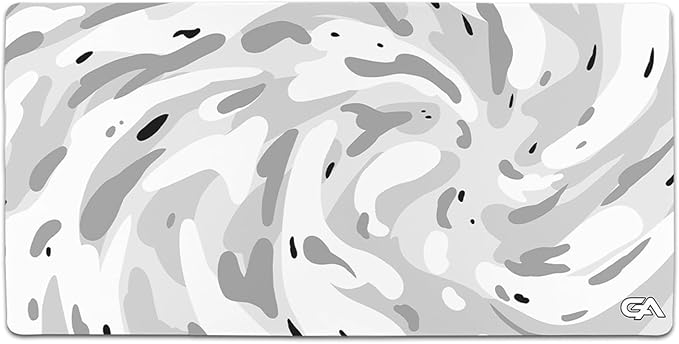 GutzyAiden Swirl Extended Extra Large Mouse Pad | Gaming Setup | Hybrid Polyester Fabric Top | Non-Slip Natural Rubber Base | 5mm Thick | Snow Swirl | XXL - 36 x 18 |