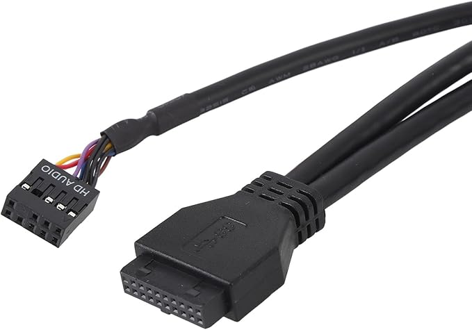 5.25 Inch Front Panel USB Hub 3 Port (2 USB Port + 1 HD Audio Port) 19 Pin Front Panel Adapter 5Gbps USB 3.2 GEN1 9 Pin Sound Internal USB Hub for Computer case