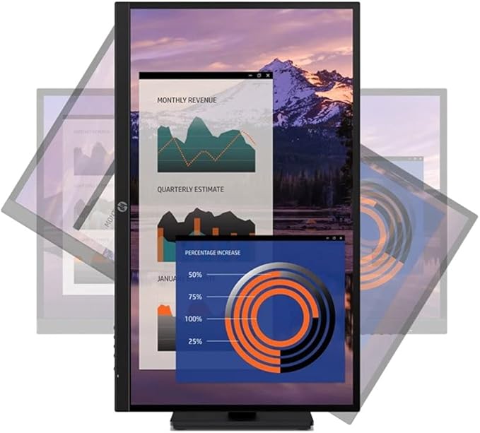 HP P27h 27-Inch G4 FHD (1920 x 1080) IPS Display Monitor 5ms 75hz Refresh Rate with DP HDMI VGA Inbuilt Speaker Low Blue Light Mode Vesa Mount Height Adjustable Mercury-Free Display