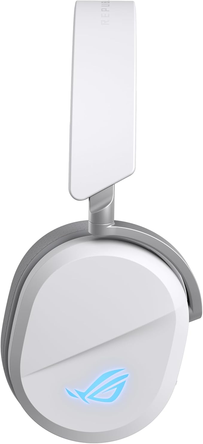 ASUS ROG Pelta Wireless Gaming Headset with Detachable Mic – Tri-Mode (BT 2.4GHz USB-C) 50mm Titanium-Plated Drivers 70Hr Battery Ergonomic Lightweight for PC PS5 PS4 Switch Mobile - White