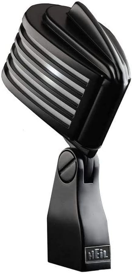 Heil The Fin Dynamic Microphone for Live Sound Applications and Video Podcasting XLR Microphone with Vintage Appeal Wide Frequency Response and Superior Rear Noise Rejection - Black/White