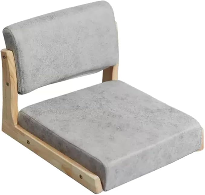 BTZHY Floor Chair Tatami Chair with Backrest Meditation Floor Chair Portable Legless Chair Wood Lazy Sofa Floor Window Balcony Living Room Chair(Off-White2)