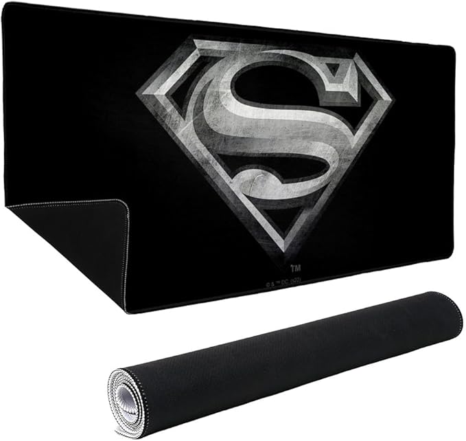 Superman Steel Logo Large Gaming Mouse Pad Desk Mat with Stitched Edges Non-Slip Base for Gamer Home and Office 31.5 x 15.7