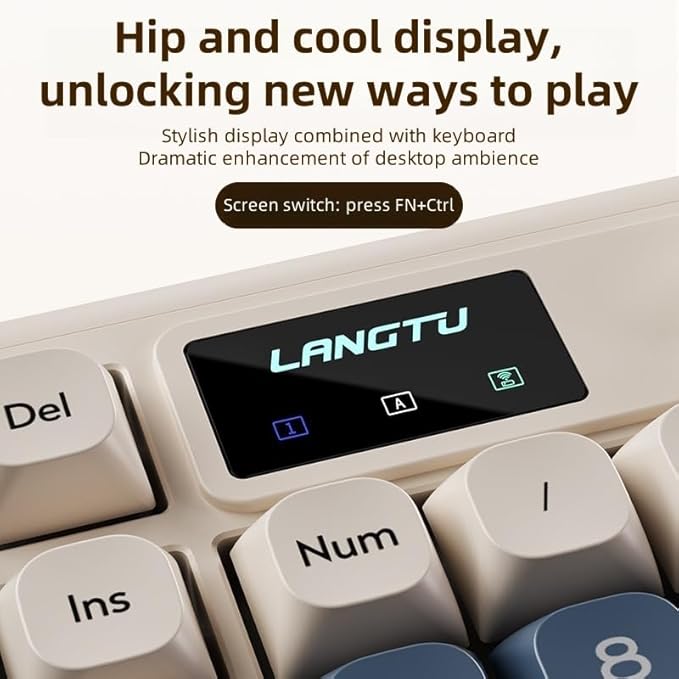 L98 96% Membrane KeyboardTri-Mode Connectivity RGB BacklightsRotary Knob+ScreenGasket MountedSa Profile Keycaps98 Keys Software Programmable Gaming Keyboard for MAC/Win (Deep Blue)