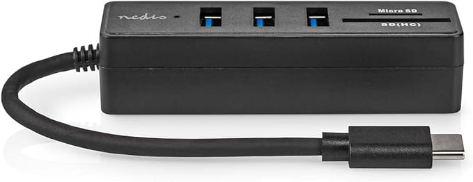 Nedis USB Hub | 1x USB-C™ | 3X USB A Female | 5-Port Port(s) | USB 3.2 Gen 1 | Power Supply via USB | 5 Gbps | SD &amp MicroSD