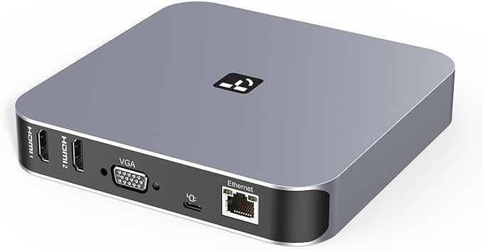 USB C Docking Station 3 Monitors Driver-Based 13-in-1 Dual 4K Laptop Dock with 2 HDMI VGA 4 USB 3.0 65W Power Adapter Ethernet for M5/M4/M3/M2/M1 MacBook Pro/Air Mac mini Dell Lenovo HP