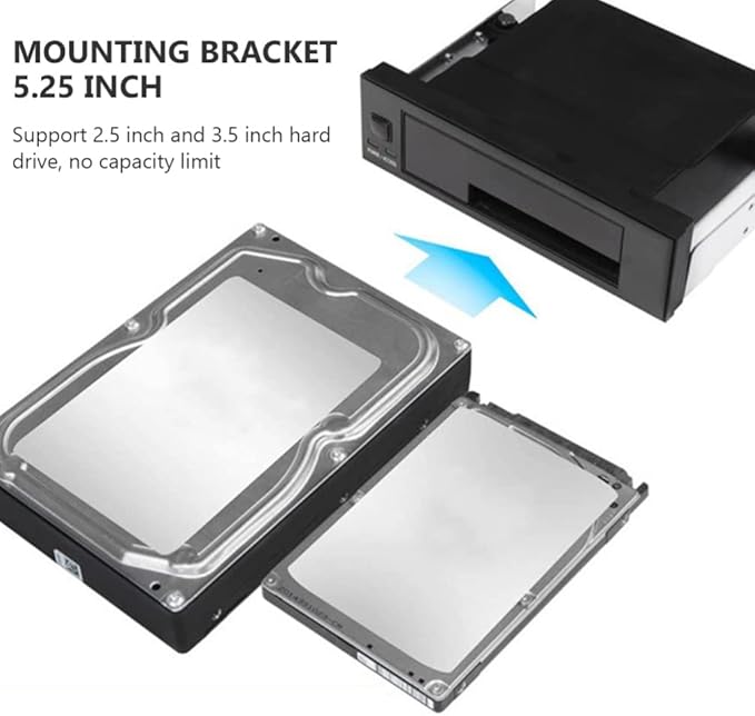 HDD and Ssd Mounting Kit 5.25 Inch HDD Mount Bracket Drive Enclosure 3.5 Inch Ssd Bracket Heat Dissipation Design