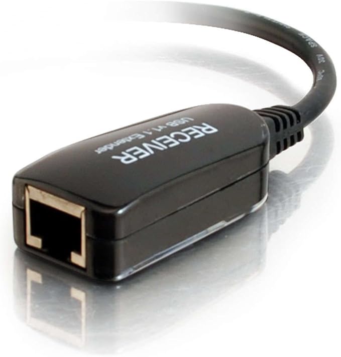 Legrand - C2G USB Extender Dongle USB Superbooster Signal Extender RJ45 to USB Receiver Signal Booster Black 1 Count C2G 29353