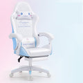Gaming Chairs for Adults Gamer Chair with Footrest and Lumbar Support Height Adjustable 360°-Swivel Seat and Headrest and for Office Gaming Girl (Whitefootrest)
