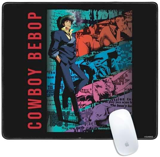 Skinit Medium Gaming Mouse Pad - Officially Licensed Cowboy Bebop Poster Design with Stitched Edges Waterproof Non-Slip Rubber Base Desk Mat for Keyboard &amp Mouse 17.7 x 15.75 inches