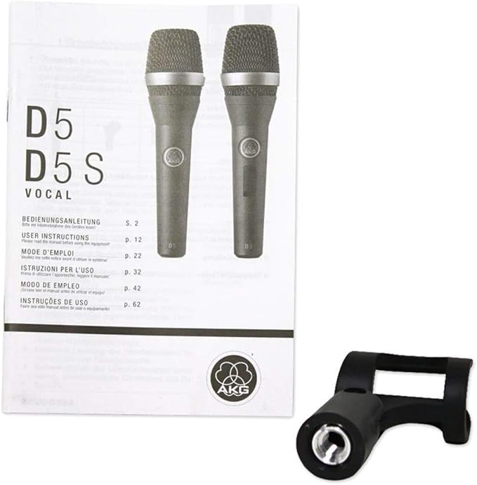 Audiosavings Bundle: D5 Professional Dynamic Vocal Microphone Supercardioid Polar Pattern Dual Shock Mount Perfect for Live Vocals Instruments and Stage Performances (6 Items)
