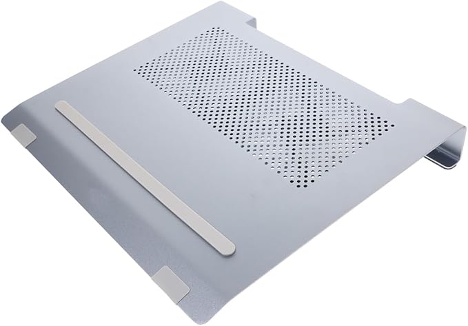 Aluminum Alloy Laptop Cooling Pad Stand with LED Fan Ventilated Notebook Cooler for Laptops to 17.3 Inch Quiet Gaming and Office Use Gray Riser