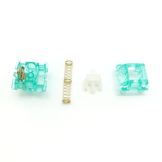 Tecsee Ice Mint Switches for Mechanical Gaming Keyboards PC UPE Linear stem | Standard 68g Gold Spring | Plate Mounted | SMD 5 Pin RGB Switches for Backlit Keyboard (Linear/35PCS)