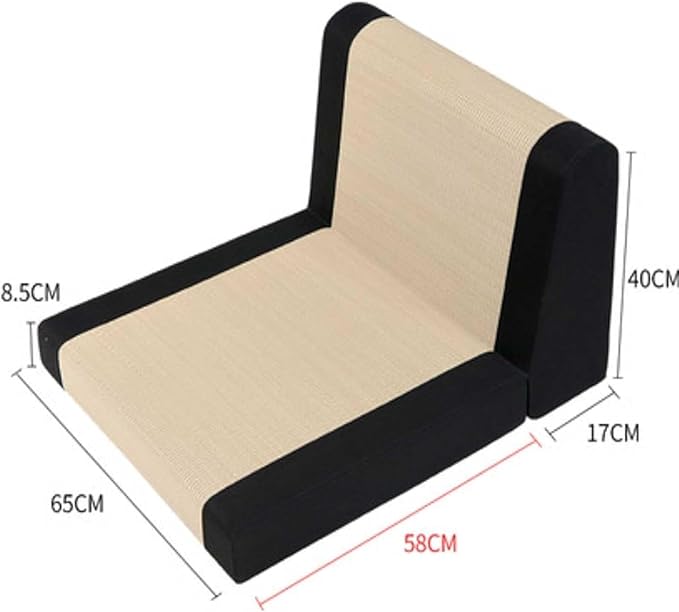 BTZHY Floor Chair Ground Row Chair Grass Back Chair Tatami Chair Lazy Low Sofa Japanese Ground Row Chair Foldable Low Chair(SchwarzM)