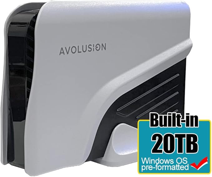 Avolusion PRO-Z Series 20TB USB 3.0 External Hard Drive for WindowsOS Desktop PC/Laptop (White) (Renewed)