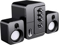 VILLCASE USB Computer Laptop Desktop Speakers 3D Surround Sound Loudspeaker Box with Bass Black Versatile Audio Speakers for Home Office and Gaming