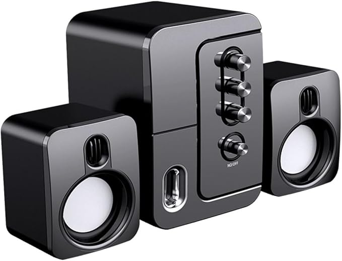 VILLCASE USB Computer Laptop Desktop Speakers 3D Surround Sound Loudspeaker Box with Bass Black Versatile Audio Speakers for Home Office and Gaming