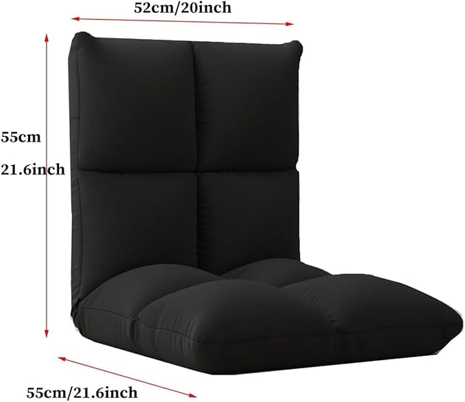 ELEFOCUS 6-Position Floor Chair with Back Support for Adults Folding Floor Gaming Chair Folding Lazy Sofa Chair for Living Room(/Yellow)