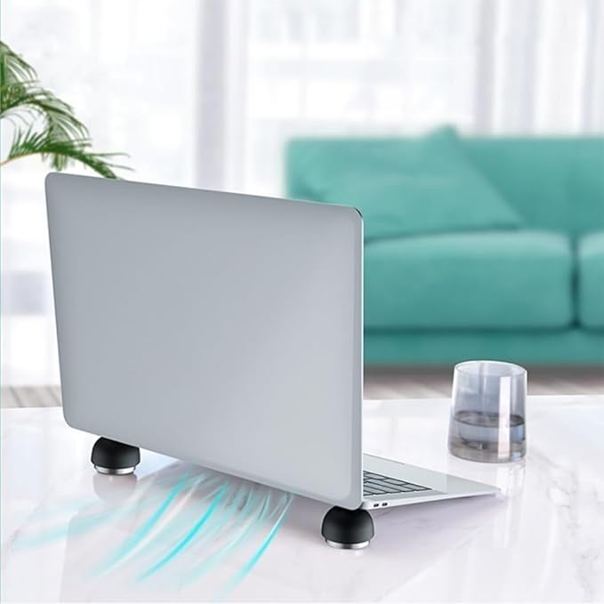 Laptop Stand Mushroom-shaped Laptop Stand Ergonomic Portable Magnetic Laptop Cooling Ball Pad ﻿(Black)