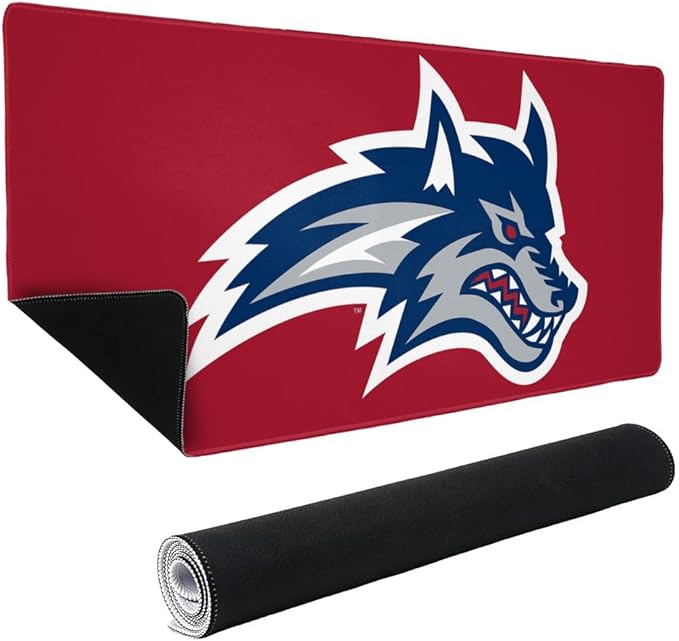Stony Brook University Primary Logo Large Gaming Mouse Pad Desk Mat with Stitched Edges Non-Slip Base for Gamer Home and Office 31.5 x 15.7