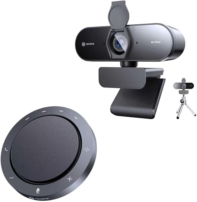 4K Webcam for PC with Tripod &amp Conference Speaker and Microphone