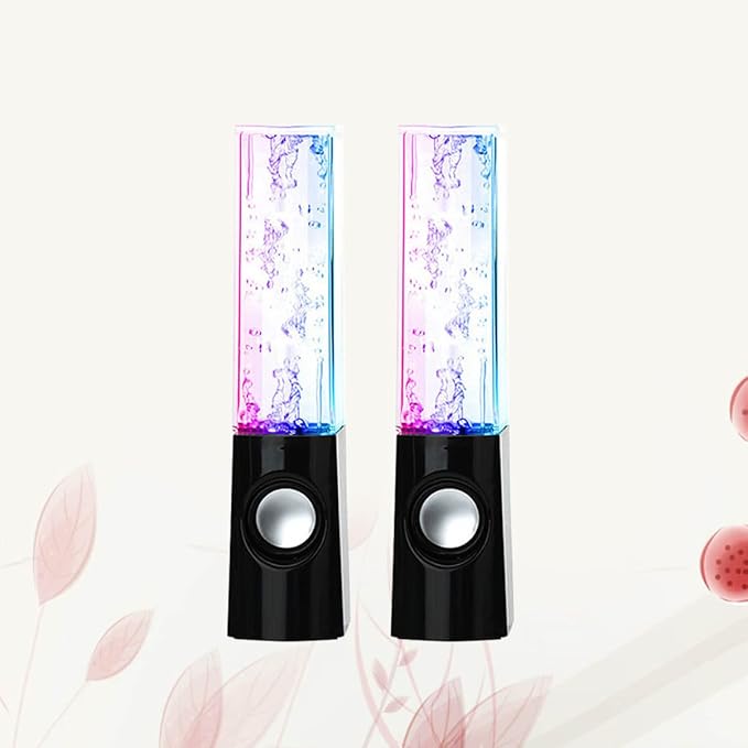 Mobestech 2-in-1 Music Fountain Speaker Computer Desktop Speakers Lights Water Spout Ideal for Home Events