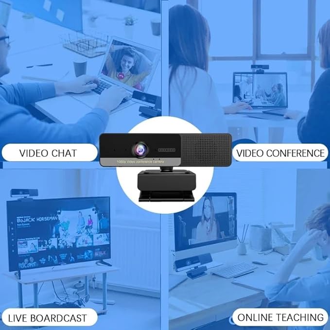 Webcam 1080P Web Camera with Speaker Microphone Cam for PC Computer Live Broadcast Laptop