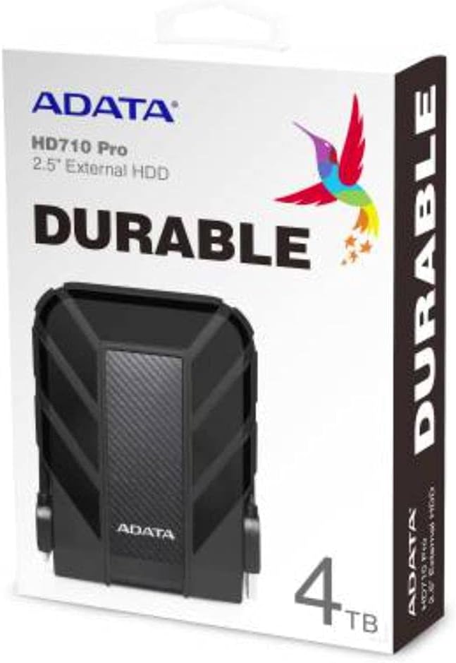 ADATA HD710 Pro - 4 TB External Hard Drive - Shockproof Waterproof &amp Dustproof - Durable Storage - For Gamers Students &amp Professionals - Mac PC &amp Linux Compatible - Black - AHD710P-1TU3