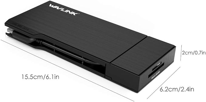 Wavlink Universial USB 3.0 Dual-Head Mini Docking Multi-Display HDMI/VGA with Gigabit Ethernet USB 3.0 Port Removable Card Reader HDMI up to 2560x1440 and VGA 1920x1200 Supports Windows