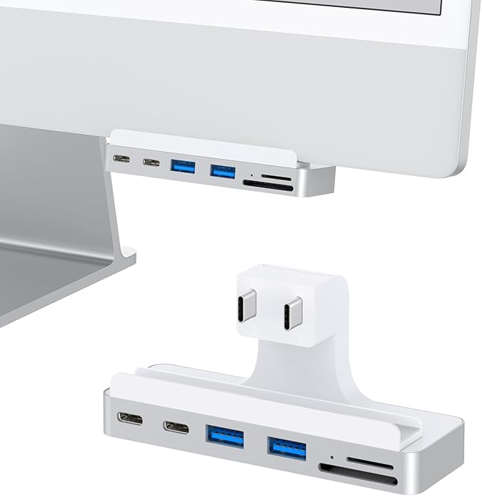 6-in-1 USB C Hub for iMac 24 inch (M1/M3/M4) USB Adapter Multiport with Type-C 10Gbps SD/TF Card Reader Compatible | iMac Accessories