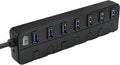 Adesso 7-Port USB 3.0 Hub with Individual Power Switch &amp Power Adapter