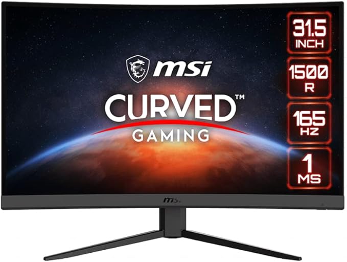 MSI Optix G32C4W 32 FHD Curved Gaming Monitor 1500R IPS 165Hz 1ms Wide View Black 32 (Refurbished)