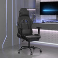 Gaming Chair with Footrest Black Faux Leather