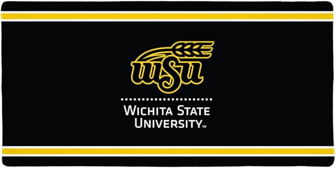 Wichita State Shockers Primary Logo Stripes Large Gaming Mouse Pad Desk Mat with Stitched Edges Non-Slip Base for Gamer Home and Office 31.5 x 15.7