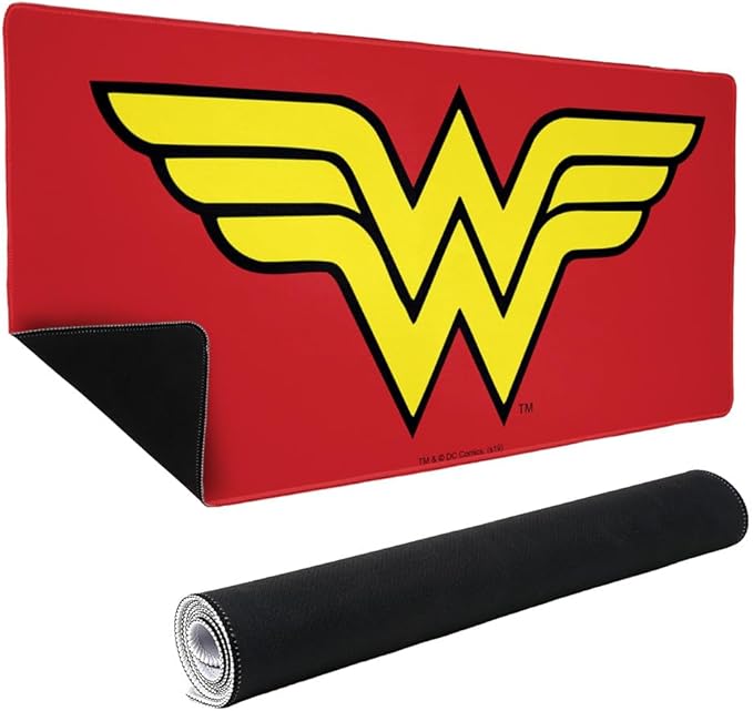 Wonder Woman Classic Logo Large Gaming Mouse Pad Desk Mat with Stitched Edges Non-Slip Base for Gamer Home and Office 31.5 x 15.7