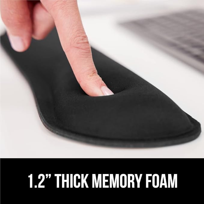Gorilla Grip Ribbed Drawer and Shelf Liner and Silky Gel Memory Foam Wrist Rest for Computer Keyboard Liner Size 12x20 Clear 2 Pack Strong Grip Wrist Rest Black Mousepad Rests 2 Item Bundle