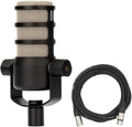 Rode PodMic Dynamic Podcasting Microphone Bundled with 20ft XLR Microphone Cable + Cleaning Cloth (3 Items)