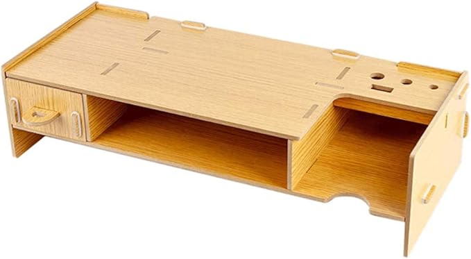 Computer Stand Display Heightening Base Simple Desktop Computer Monitor Laptop Heightening Base Bracket Office Storage Rack Laptop Stand(Natural)