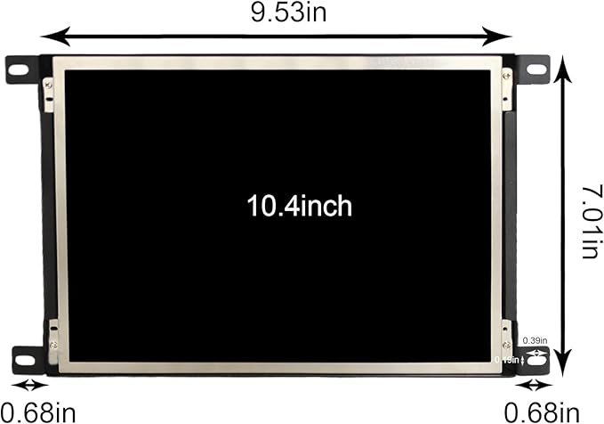 VSDISPLAY 10.4 Inch 1000 Nits High Brightness Outdoor LCD Monitor 1024x768 XGA 4:3 IPS Display Screen with H/D USB Video Input Metal Mounting Frame for DIY PC/Laptop/Secondary Display