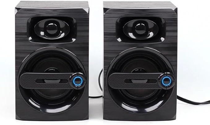 Portable Mini Wooden 2.0 Multimedia Computer Speaker Wired Stereo Music Player PC Subwoofer
