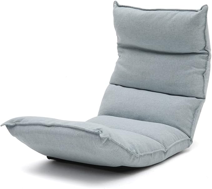 BTZHY Floor Chair Floor Chair Lazy Sofa Reading Chair with Back Support Adjustable 6-Angle Upholstered Single Sofa Bed Chair for Playing Relaxing for Small Rooms (Khaki)