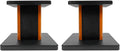 Rockville Pair RHT8C 8 Desktop Speaker Stands 66 lbs. Capacity Wood Finish Resonance-Free Cable Management Isolation Pads for Bookshelf/Studio Monitors