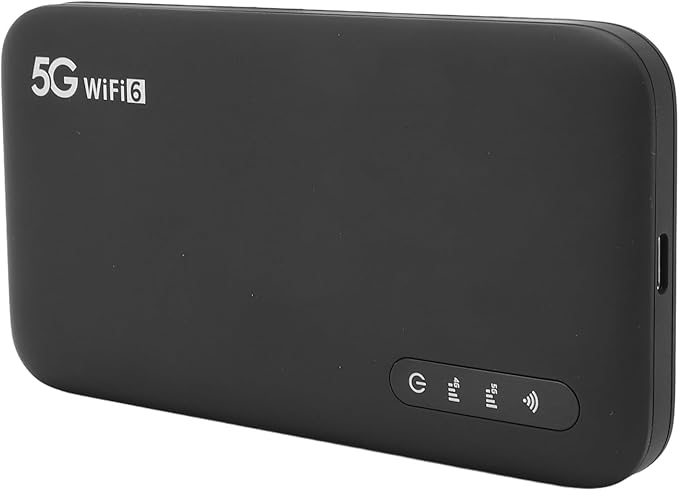 Alomejor 5G Mobile Hotspot Portable WiFi 6 Router with SIM Card Slot for Travel Home and Outdoor Use Supports 16 Devices 2.77Gbps Speed 6100mAh Battery IP67 Rated
